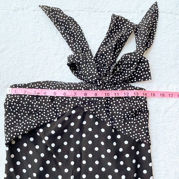 J.Crew | Silk Black & White Mixed Dot Print One Shoulder Bow Detail Top *NWT* - Picture 11 of 11